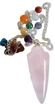 (image for) Rose Quartz 7 Chakra pendulum