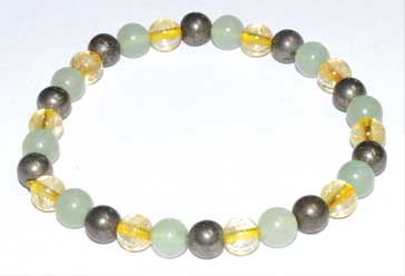 (image for) 6mm Aventurine, Green, Citrine & Pyrite bracelet