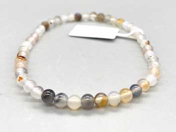 (image for) 4mm Agate, White & Black bracelet