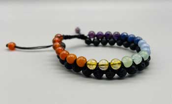 (image for) 6mm 7 Chakra & Lave double weave bracelet